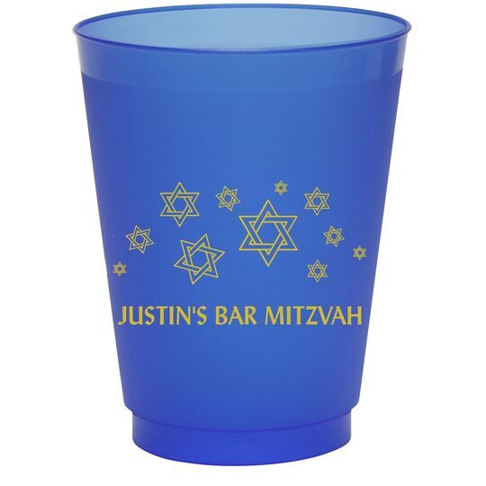 Modern Jewish Star Galaxy Colored Shatterproof Cups